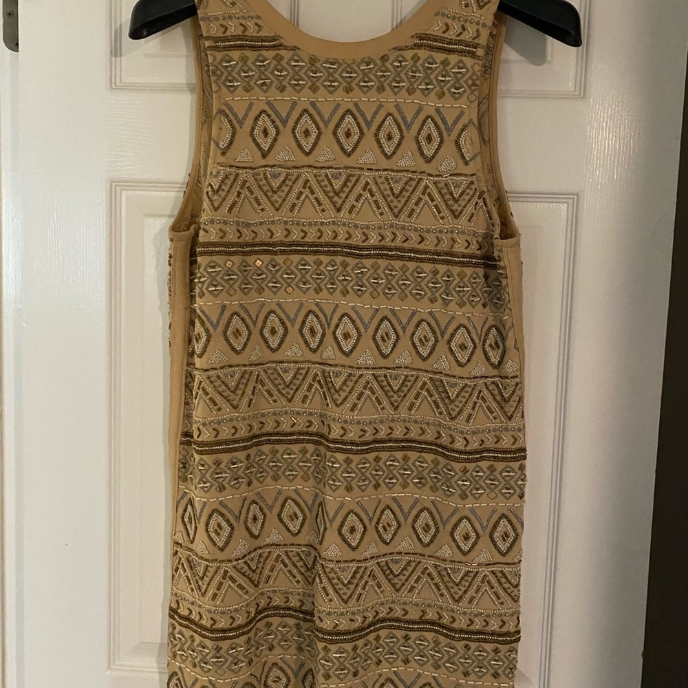 Free People tan beaded dress